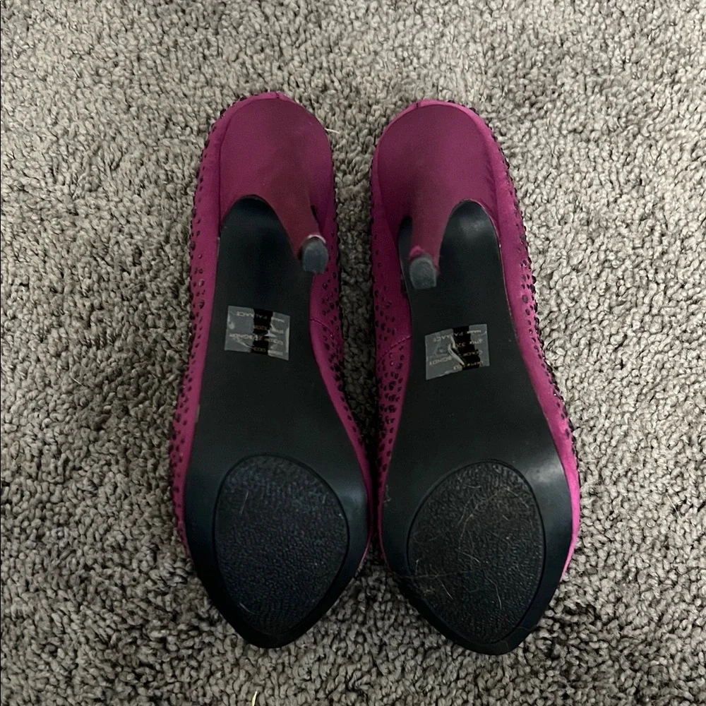 Bakers Fuchsia Rhinestone Heels - Picture 5 of 7